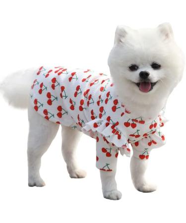 Hualisiji dog clothing Small dog chihuahua clothes summer dog dress rock elasticity softness comfort for small extra small medium -sized dogs (L white) l white