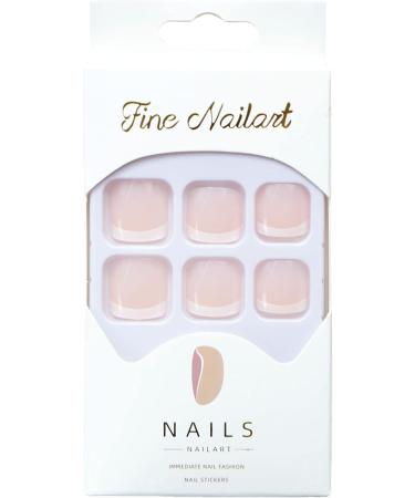 French Tip Press on toenails- Short Press On toenails with toenails Tips White Edged Nake Pink press on toenails Acrylic False toenails Cute Artificial toenails - Buy Online on GoSupps.com