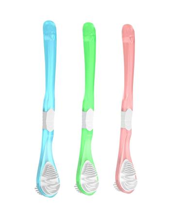 FRCOLOR 3pcs Cleaning Brush Tough Scraper for Adults Metal Scraper Baby Multitools Brush Teeth Pp Oral Care Child Portable 17X3CM Assorted Color