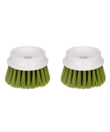 Replaceable Brush Head for DAPOWER Soap Dispensing Palm Brush Refill - 2 Pack (Green)