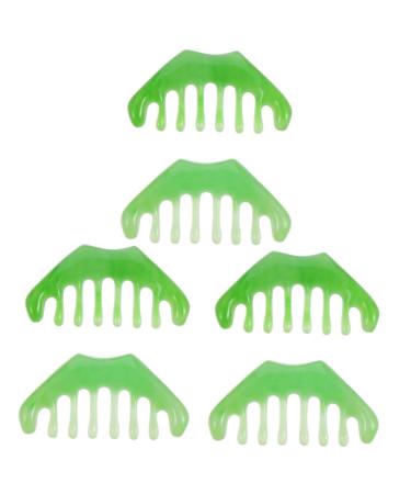 TOVINANNA 6 STK Massage comb with eight teeth pocket hair comb scratch massage clock head massage clasp care guasha scraping massage device facial tools stone meridian lady wax