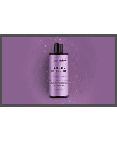 Lavender Massage Oil 16 Fl. oz - 100% Natural Sensual Body Oil for Muscle Relaxation - Deep Tissue Therapy by New York Biology - Buy Online on GoSupps.com