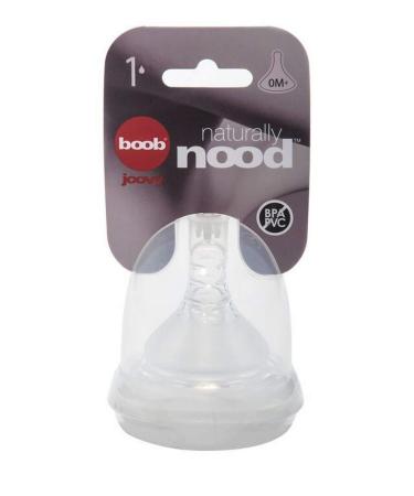 Joovy Boob Naturally Nood Bottle Nipples Featuring Ultra-Strong Silicone with Bumps to Mimic Mom and Available in 5 Flows - Compatible with Joovy Boob Bottle Line (Stage 1) 1 Count (Pack of 1) Stage 1