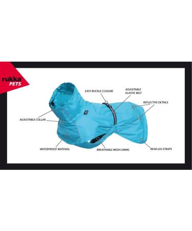 Rukka Pets HASE Raincoat for Dogs - Turquoise - Waterproof & Stylish (Size 25) - Buy Online on GoSupps.com