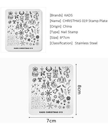 Christmas Nail Art Stamping Plate - Festive Elk, Snowman, Bell, Balloon & Tree Design Tool (CH019) - Buy Online on GoSupps.com