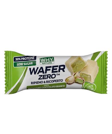 WHY NATURE WHY NATURE WAFER ZERO - Wafer waffle with protein filling - Gluten-free - Pistachio and white chocolate flavor - 35g