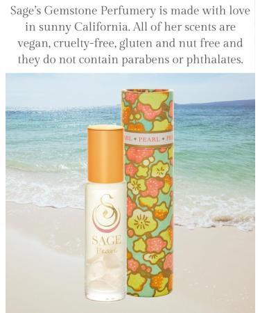 Pearl Gemstone Perfume Oil Roll-On by Sage- 1/4 oz Vegan & Cruelty-Free Subtle Scent Vanilla Sandalwood Musk Pearl 1/4 oz Gemstone Roll-On - Buy Online on GoSupps.com