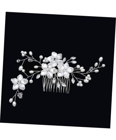 Beatifufu 1pc Bridal Hair Combs Floral Hair Comb Bridal Headpieces for Wedding Pearl Hair Pin Grey Lace Front Wigs Wedding Hair Comb Bridal Hair Pin Women Hair Combs Wedding Headpiece White - Buy Online on GoSupps.com