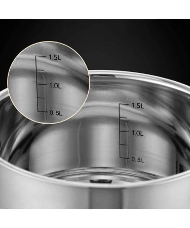 Nonstick Milk PanMilk Pan Cooking pots Milk Pan Household Multifunctional Stainless Steel Non-Stick Pan Inner Wall with Scale Label with Glass Cover - Buy Online on GoSupps.com