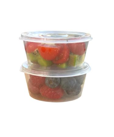 NRlinX 50 Sets - 5 oz. Plastic Condiments Containers with Hinged Lids | Multipurpose Small Plastic Containers for Sauce, Dip and Dressing - Jello Shot Cups 5OZ