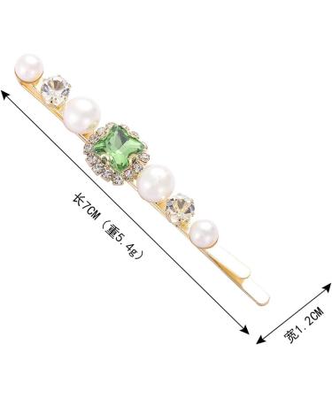 Inilbran Vintage Emerald Crystal Hair Clips Green Emerald Hair Pins Barrettes Gold Crystal Pearl Hairpin Barrette Shiny Cz Pearl Hair Pins Hairclip Decorative Bobby Pins Crystal Wedding Headpieces - Buy Online on GoSupps.com