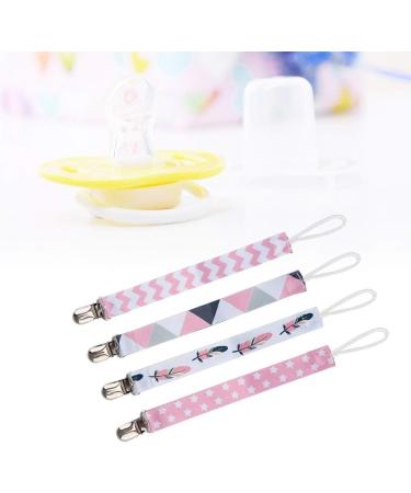Atyhao Baby Pacifier Clip Set - 4 Modern Cotton Strap Holders | Universal Nipple Clips for Baby Shower Gifts & Plush Toys - Buy Online on GoSupps.com