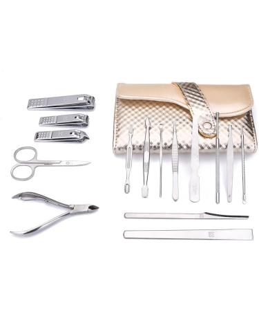 Nail Clipper Set 16-Piece Nail Clippers Set Stainless Steel Nail Clippers Pedicure Kit Nail File Nail Clippers Manicure Beauty Kit with Portable Fashion Bag (Gold) Nail Clipper Kit - Buy Online on GoSupps.com