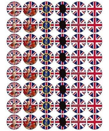King Charles Coronation 48 x 3cm PREMIUM EDIBLE RICE PAPER ROUND CAKE TOPPERS D6 - Buy Online on GoSupps.com