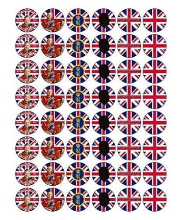 King Charles Coronation 48 x 3cm PREMIUM EDIBLE RICE PAPER ROUND CAKE TOPPERS D6