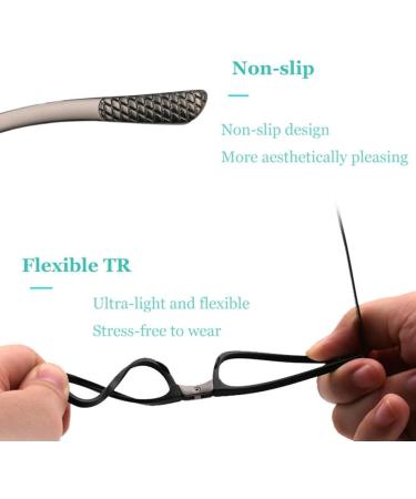 NYASAA Ultra-Thin Foldable Reading Glasses | Anti Blue Light Portable Eyeglasses for Men & Women | 1.00x Black - Perfect for Travel - Buy Online on GoSupps.com