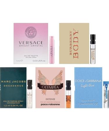 Women's Designer Fragrance Sampler Set - Luxury High End Perfume Vial Sample Most Popular (5 Assorted Samples) - Buy Online on GoSupps.com