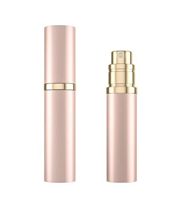 Refillable Perfume Bottle Atomizer for Travel Portable Easy Refillable Perfume Spray Pump Empty Bottle for men and women with 5ml Mini Pocket Size (Rose Gold)