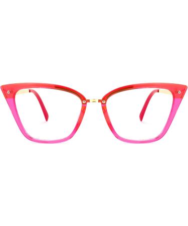 Zeelool Martha FA0457 Cat Eye Blue Light Blocking Glasses | UV400 Protection Eyewear for Women - Bright Pink & 100% UV400 Protection - Buy Online on GoSupps.com