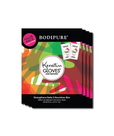 BODIPURE 4 Pack Keratin Gloves Double Value for Nourishing, Soothing and Repairing Dry Hands  Moisturizing Gloves Therapy for Dry, Cracked Aging Hands for Women Men (8 Hand Gloves Pairs)