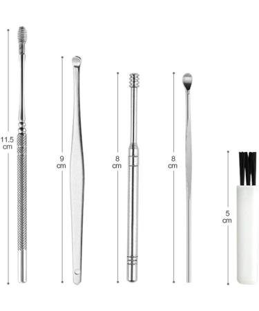 NTBL 6PCS Stainless Steel Ear Wax Removal Kit - Ear Wax Remover Pickers & Cleaner Spoon Set - Buy Online on GoSupps.com
