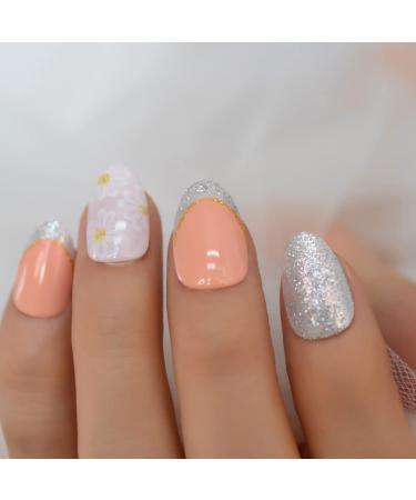 24-Piece Daisy Blossom Silver Glitter Flower Set - Soft Orange Shiny Design for Picnics Dates & Parties - Buy Online on GoSupps.com