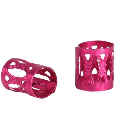 Hair braid tube dreadlocks beads aluminium cuffs mixed multi colours hair tube decoration filigree tube decoration filigree (red purple green blue gold silver rose red) (rose red) - Buy Online on GoSupps.com