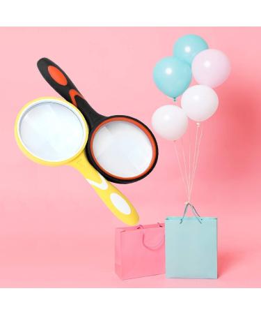 Magnifying Glass 10X Handheld Magnifier for Reading Maps Thickened Rubbery Frame Perfect for Seniors and Kids (Orange) - Buy Online on GoSupps.com