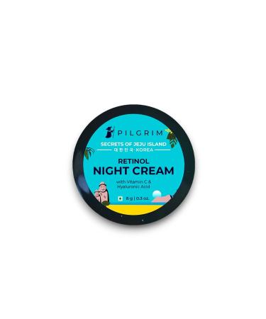 Pilgrim Retinol Mini Night Cream | Anti Aging Moisturizer with Vitamin C & Hyaluronic Acid | Hydrates Smooths Wrinkles & Evens Skin Tone | Travel-Friendly | 0.28 Oz (8g)