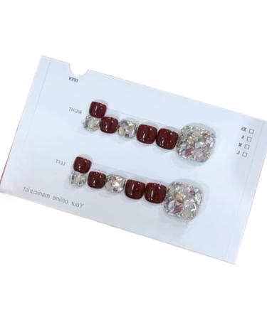 Glossy Toe Nails - Glitter Toe Nails Sparkling Cat's EyeToenail Glossy Fake Toe Nails Manicure Art Easy To Apply For Women Girls For Summer - Buy Online on GoSupps.com