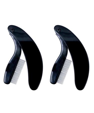 4PCS Folding Metal Eyelash & Eyebrow Comb Set - Professional Tool for Defined Lashes & Brows (Black) - Buy Online on GoSupps.com
