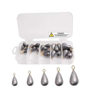 Sinkers Fishing Saltwater, Fishing 25pcs/Box Assorted Bell/Bass Casting Sinkers Weights Kit Saltwater Fishing Weights