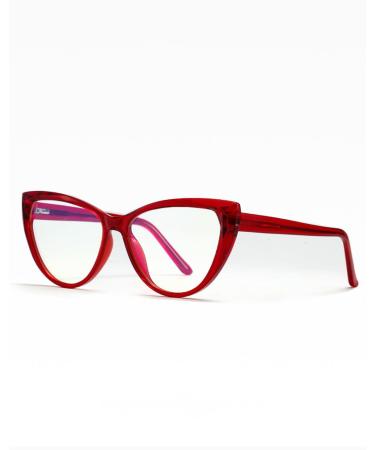 SERONI Pin Temples Tr90 Cat Eye Frame Blue Light Blocking Glasses for Women Men Anti UV Ray Computer Reading Glasses Red 54 Millimeters