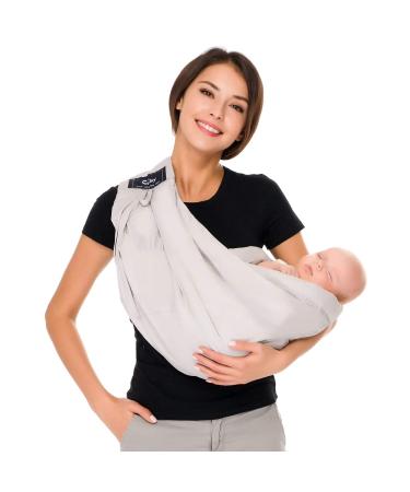 CUBY Baby Carrier Sling Baby Essentials for Newborn Natural Cotton Adjustable Baby Carriers from Newborn Comfortable Easy Wearing Nursing for Infant Toddler Wrap Sling Ideal for Newborn Cotton Classic Dark Grey