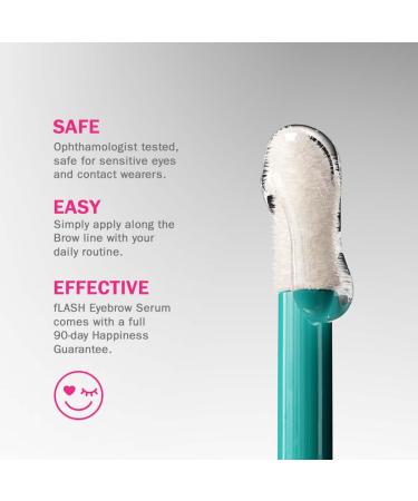 fLASH Eyebrow Serum for Growing Bolder Fuller Thicker-looking Brows in 4-6 Weeks - USA Made Conditions Hair Follicles Safe for Sensitive Skin Cruelty-free Vegan 3 Month Supply - 3mL (0.1 Fl Oz) - Buy Online on GoSupps.com