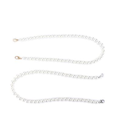 Imitation pearl necklace strong elegant appearance handbag chains accessories for mobile phone for bag (60cm)