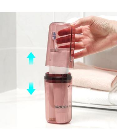 Travel Toothbrush Toothpaste Case with Cup - Portable Organizer for Business Trips & Daily Use (Blue/Pink) - 2pcs - Buy Online on GoSupps.com