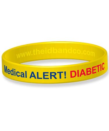 Insulin Dependent Diabetic Silicone Wristband 16 Cm Yellow 16cm Yellow