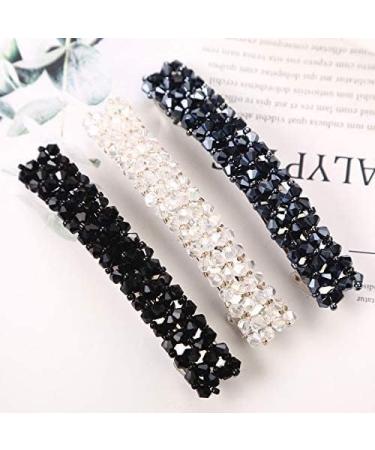 Black Hair Clips Handmade Rhinestone Barrettes Metal Hair Holders Clips and Barrettes Hair Clips for Women Girls Headwear Styling Clips and Barrettes Hair Accessories - Buy Online on GoSupps.com