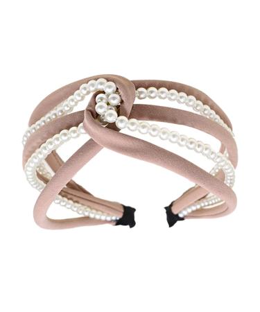 CLSSLVVBN Hair Bands Pearl Twist Knot Headband Elegant Style Hairbands Pearls Headbands Girls Styling Wedding Party Head Decoration Pink