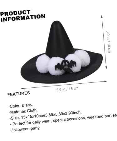 KONTONTY Witch Hat Barrettes Witch Hat Hairpins Black Hair Clips Cosplay Costume Props Headband Black Mini Hat Decor Witch Party Hats Mini Witch Has Women's Accessories Satin Halloween - Buy Online on GoSupps.com