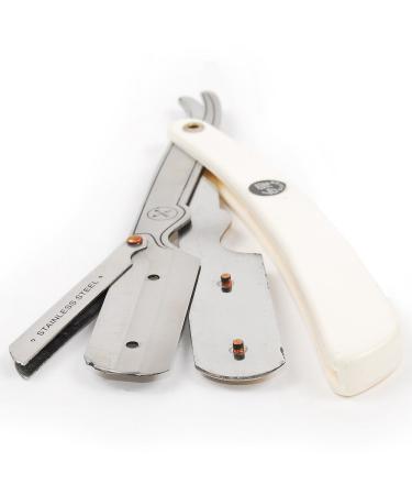 Parker SRW Straight Edge Barber Razor for Men + 100 Stainless Steel Blades - Ideal for Barber Shop Shave - Buy Online on GoSupps.com