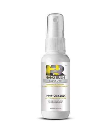 NanoRush Swarming B Complex Sublingual Spray Complete Vitamin B Blend Dietary Supplement with Nano Technology Orange Cream Flavor