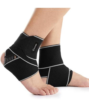 Sasori Ankle Support Brace - Adjustable Elastic Compression Strap for Sports Protection Martial Arts Achilles Tendonitis Sprain Ligament Injury Recovery One size Men Women 1 Piece