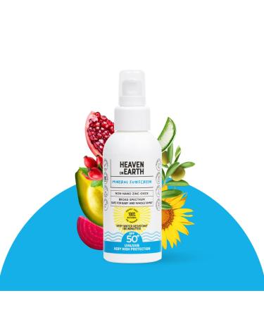 Heaven on Earth - Natural Sunscreen - Mineral Sunscreen  Vegan  SPF 50+  Broad Spectrum Face and Body  Long Lasting  Very Water Resistant (80 Minutes)  Titanium Dioxide FREE  Unscented Safe for Newborn and Whole Family  ...