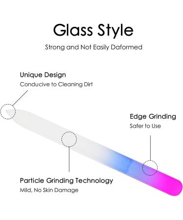 Uraqt Double-Sided Glass Nail File Set - 3 Sizes Durable & Gentle on Nails Ideal for Professional & Home Use - International Shipping Available - Buy Online on GoSupps.com