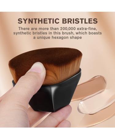 Auauy Flat Foundation Brush - Seamless Magic Klein Liquid Makeup Brush with Storage Box - Portable Black Blush Brushes for Flawless Application - Buy Online on GoSupps.com