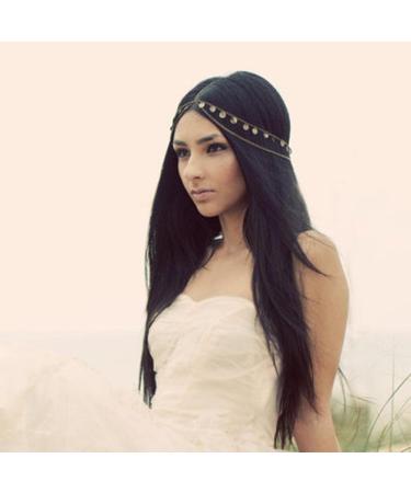 Wekicici Boho Gold Disc Tassel Hair Band for Women and Girls - Coin Headpiece for Parties and Costumes - Buy Online on GoSupps.com