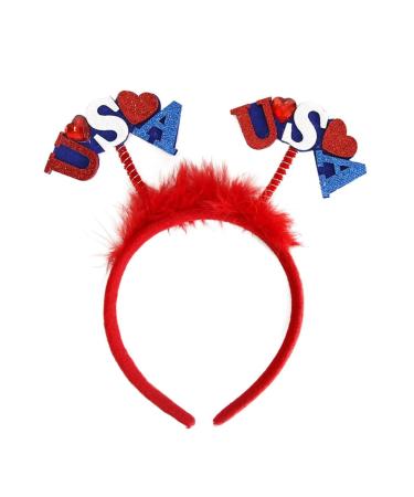 hgnxa 4th July Hair Hoop Headwear for Independence Day Headband American Head Boppers American Theme Independence Day