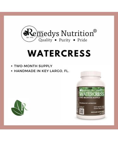 Remedy's nutrition Watercress | 1 000 mg 60 Vegan Capsules Herbal Dietary Supplement | Two Month Supply - Buy Online on GoSupps.com